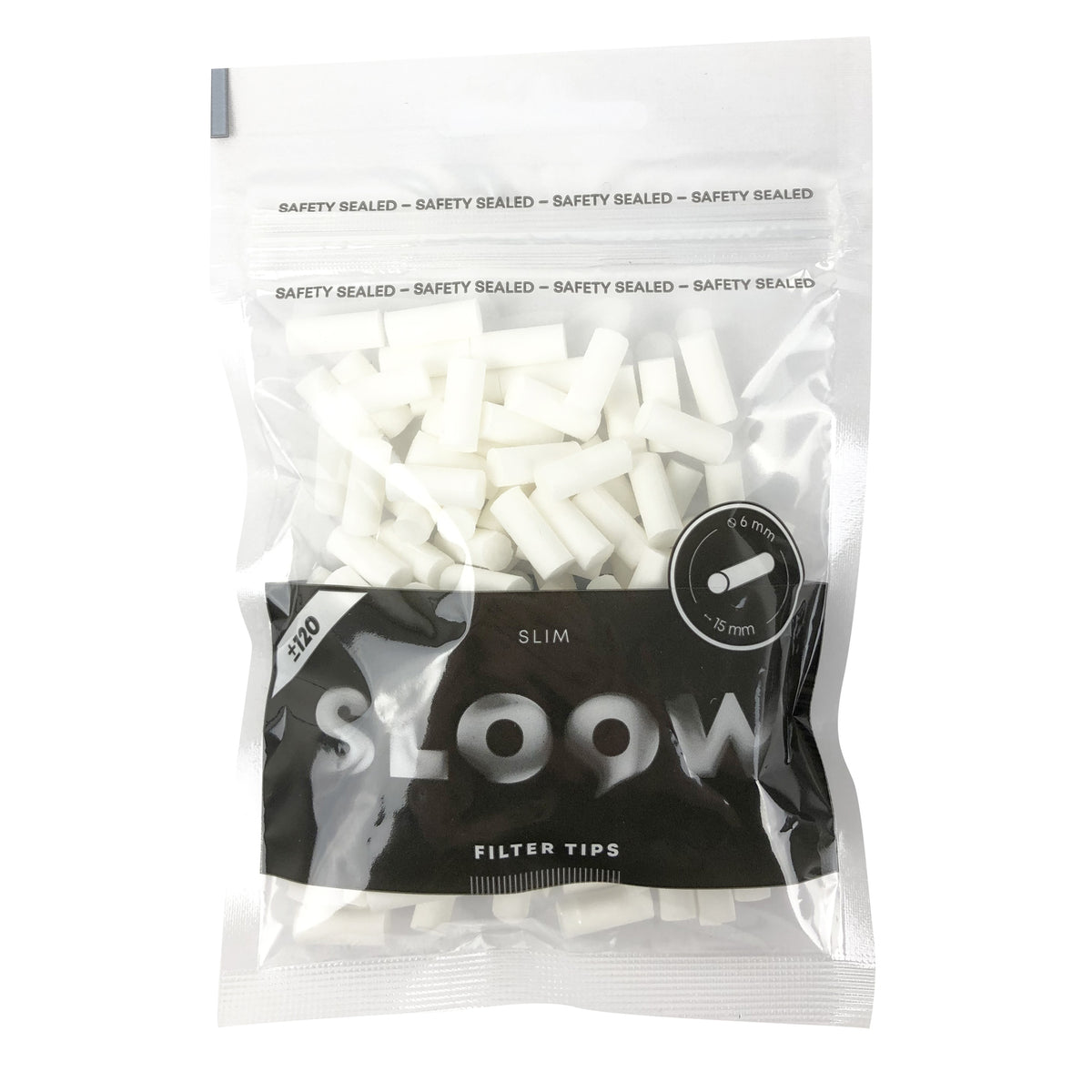 Sloow | 120x Slim Filter zum eindrehen - Zigarettendrehfilter Ø 6mm