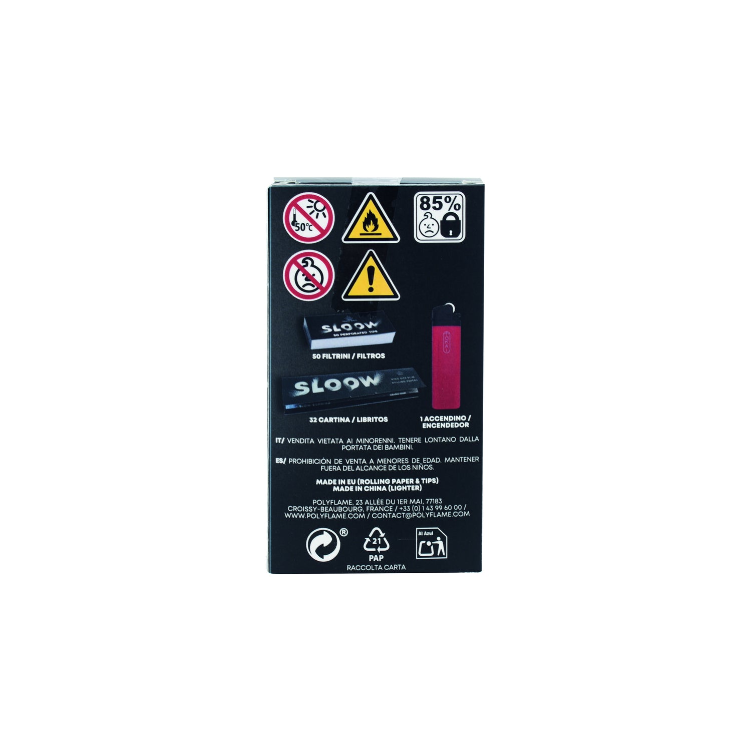 Sloow | Rolling Kit Longpapers + Filter + Feuerzeug - Travelkit - dein-Onlineheadshop.de