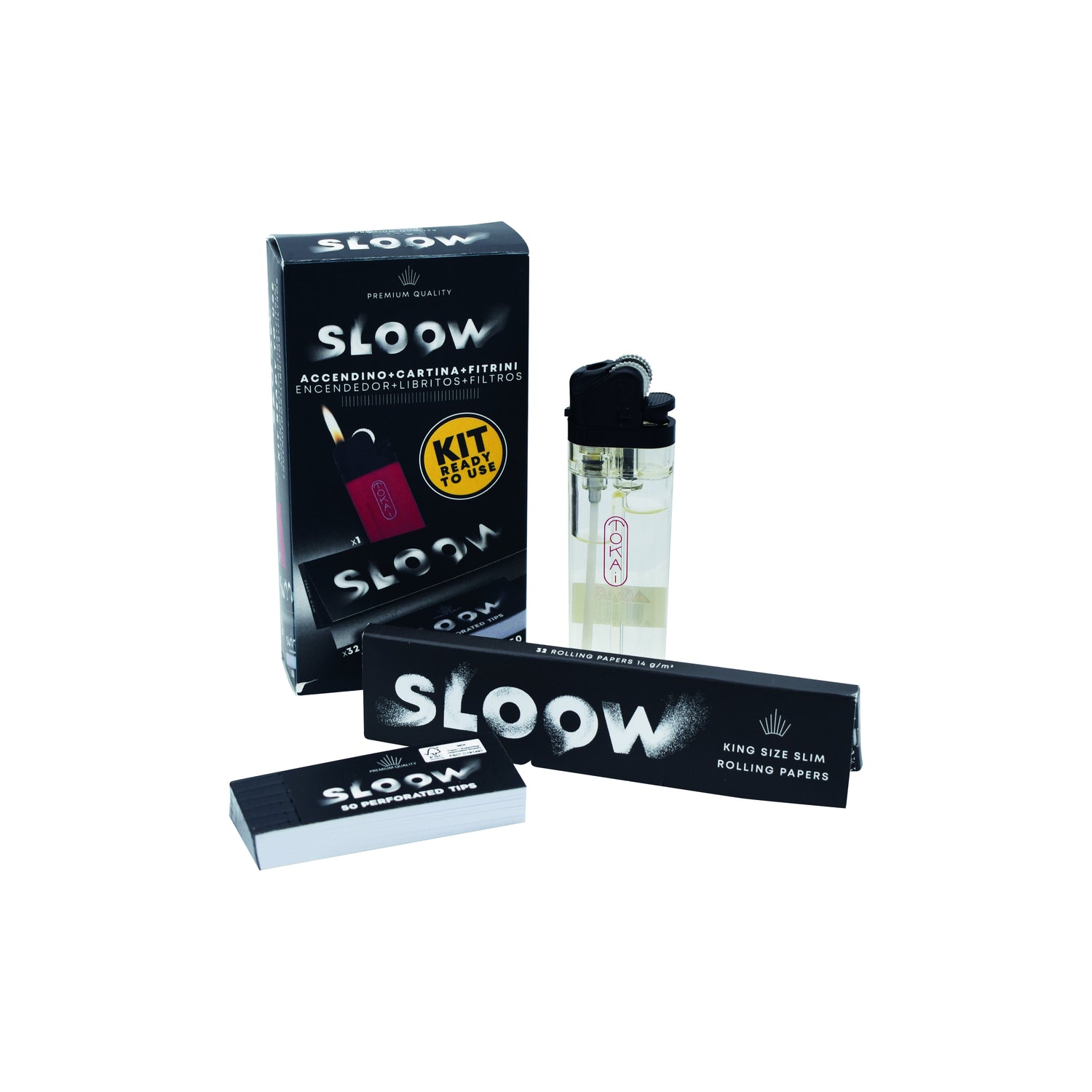 Sloow | Rolling Kit Longpapers + Filter + Feuerzeug - Travelkit - dein-Onlineheadshop.de