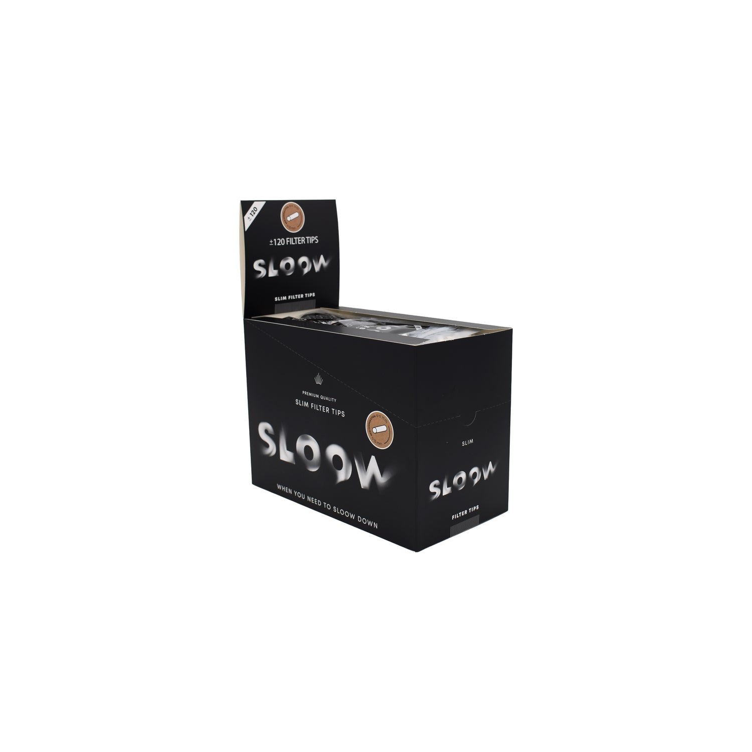 Sloow | 120x Eco Slim Filter aus Papier  - Zigarettendrehfilter Ø 6mm