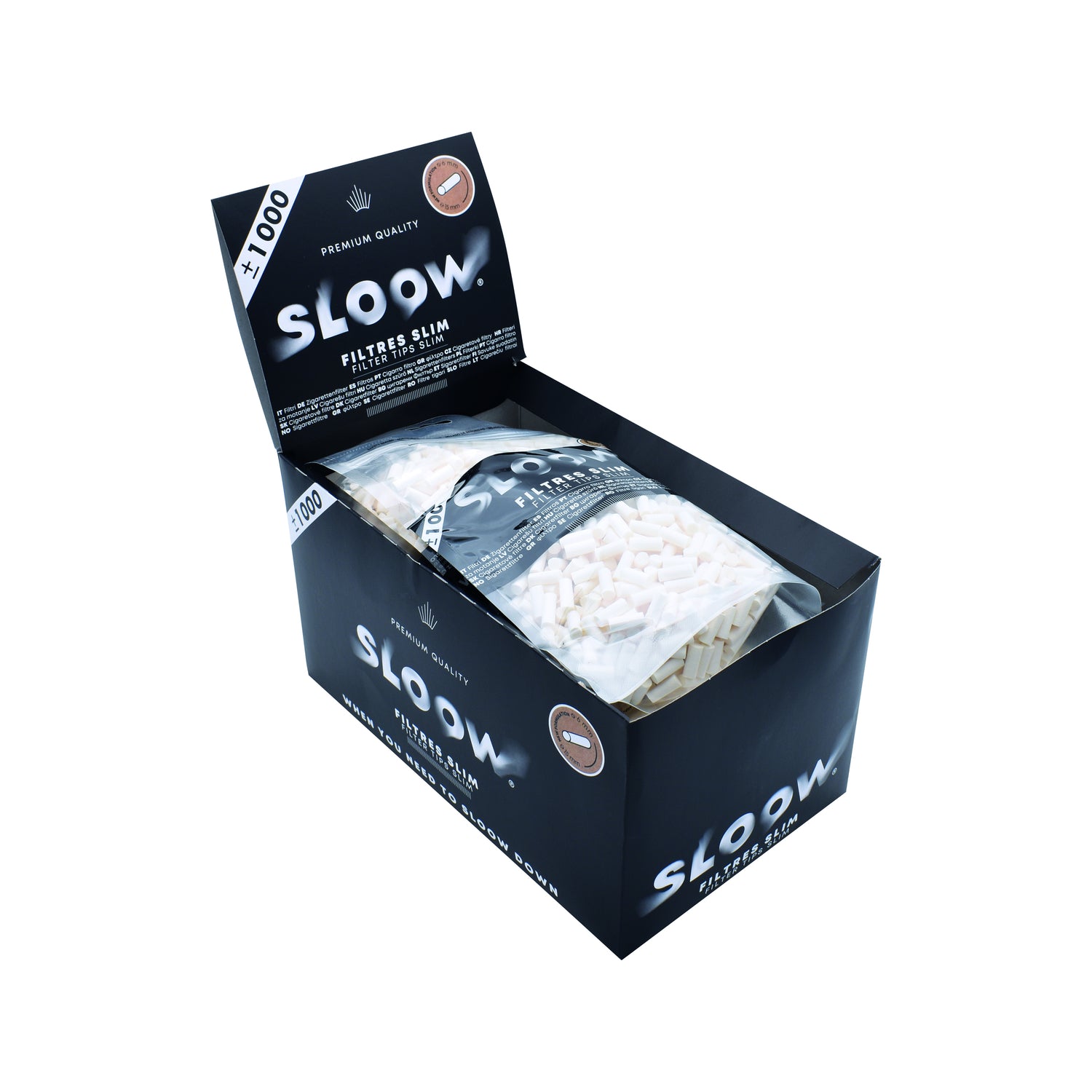 Sloow | 1000x Papierfilter zum eindrehen - Zigarettendrehfilter Ø 6mm - dein-Onlineheadshop.de