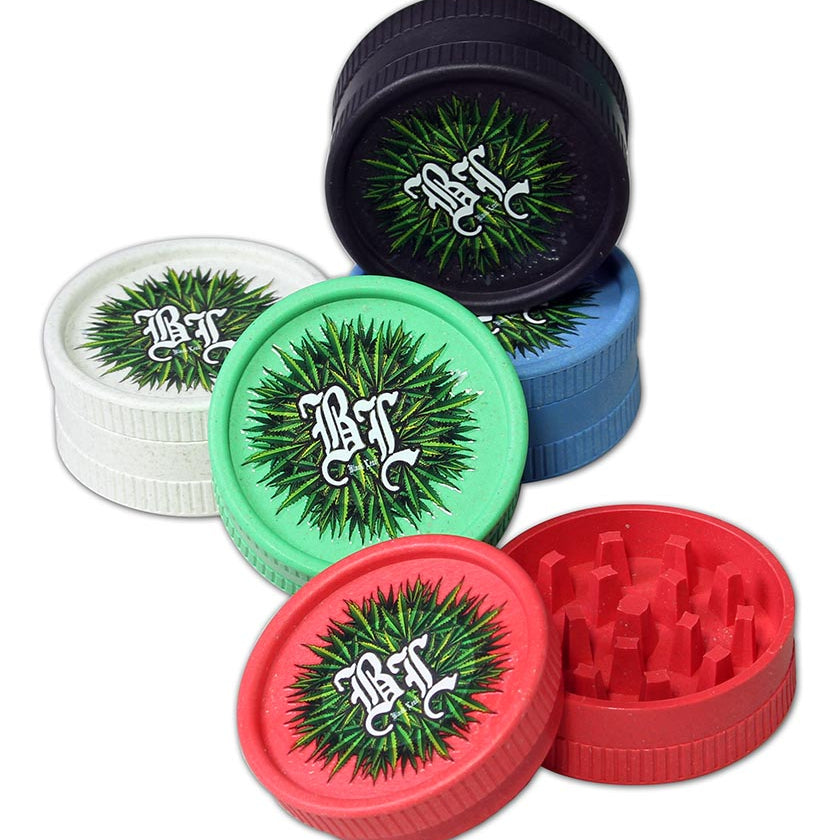 Black Leaf Grinder 2-tlg. mit Hanffasern - viele Farben - Ø 63mm