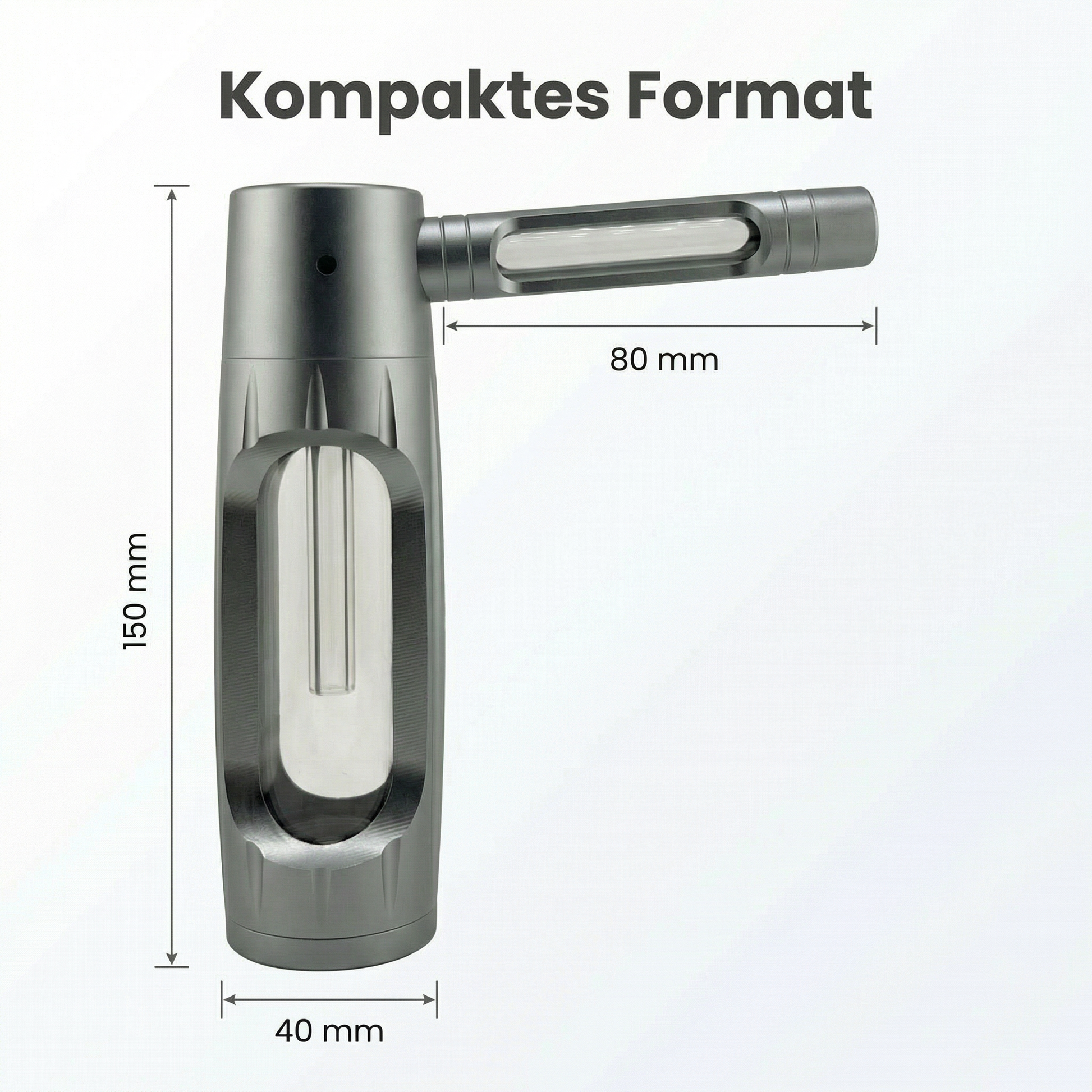PuffX VapoBong tragbare Bong Aluminium & Glas – Kompakte Wasserpfeife