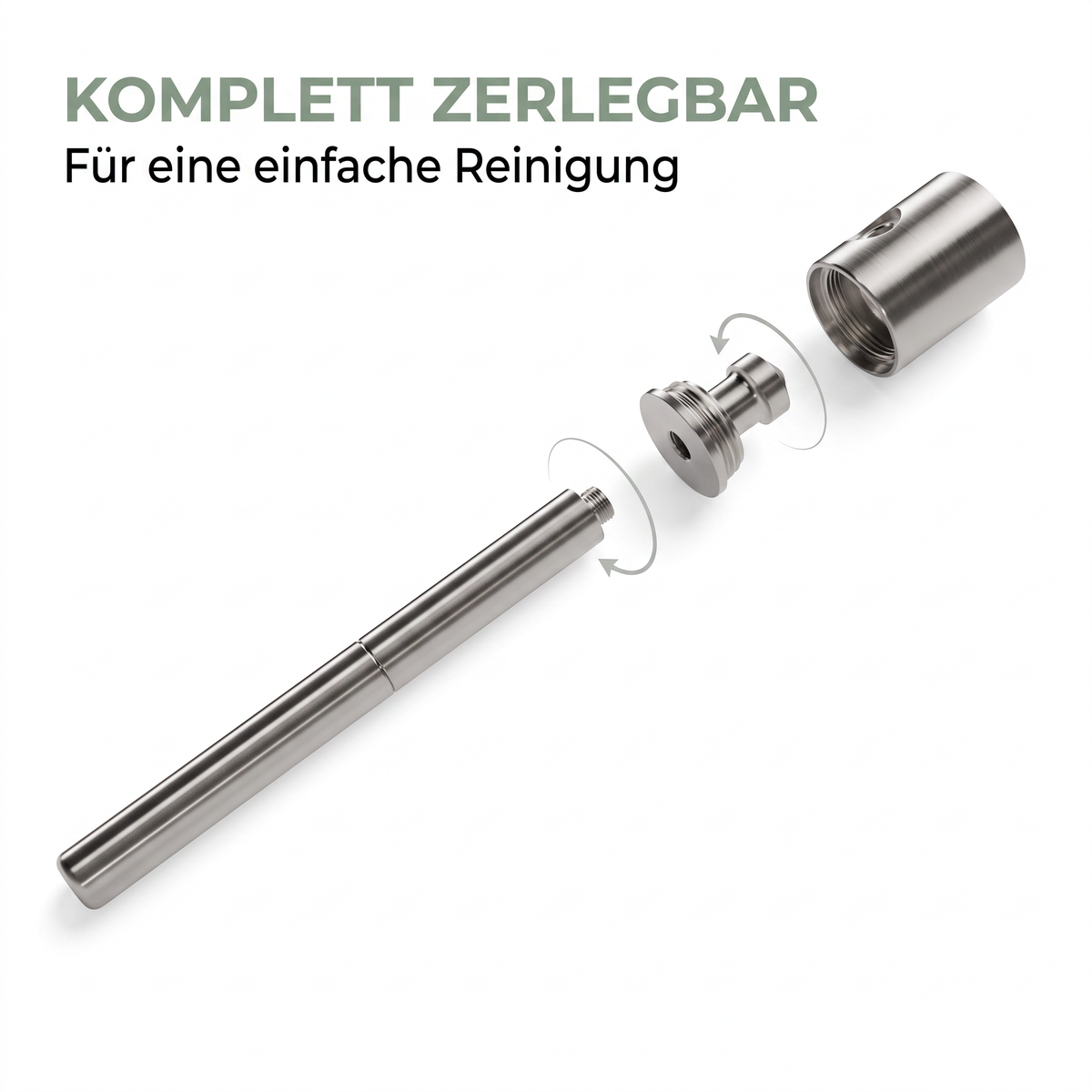Pur22 - hochwertige Titanpfeife aus 3 teilen | Purpfeife - L 90mm - dein-Onlineheadshop.de