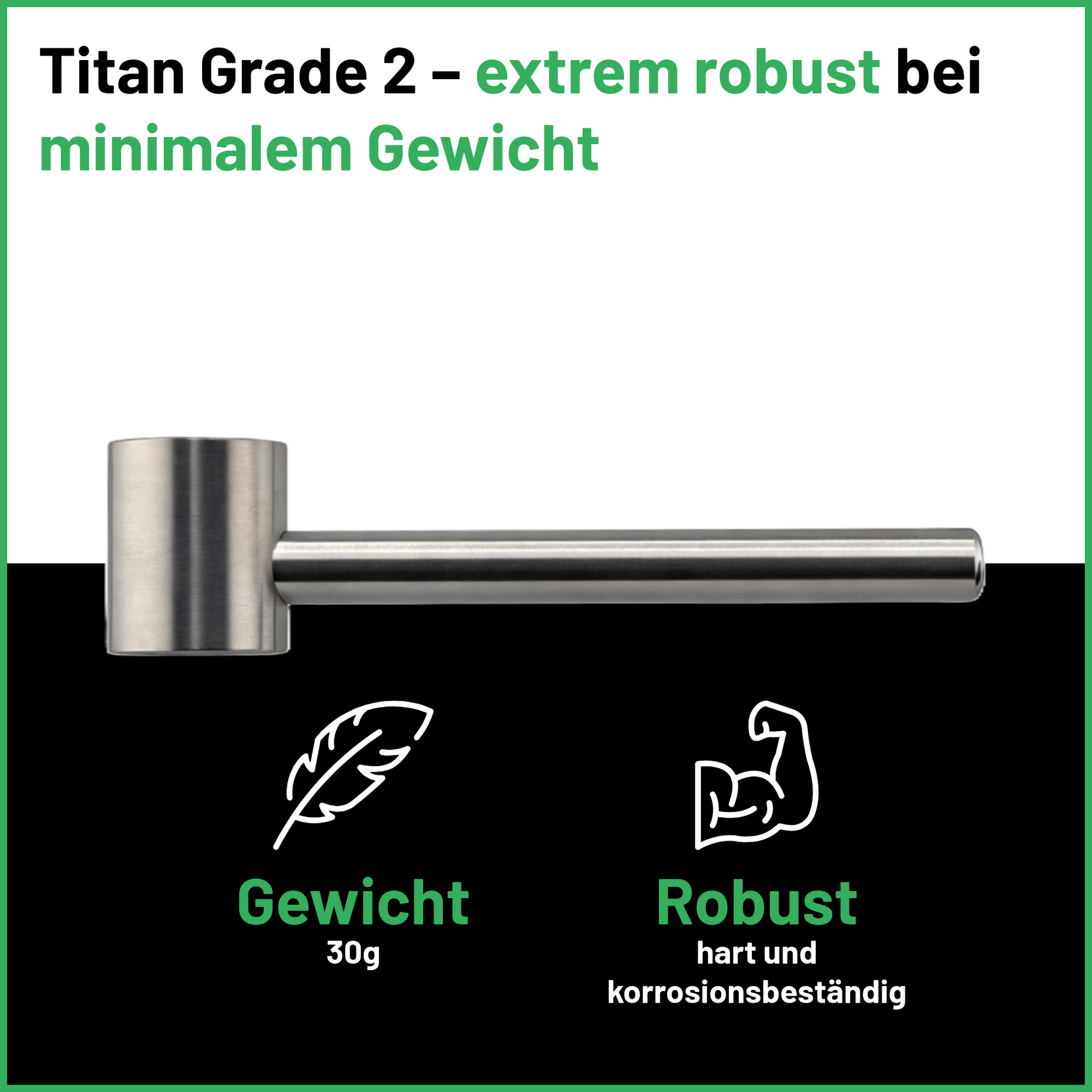 TiSmoke - hochwertige Titanpfeife aus 3 teilen | Purpfeife - L 90mm - dein-Onlineheadshop.de