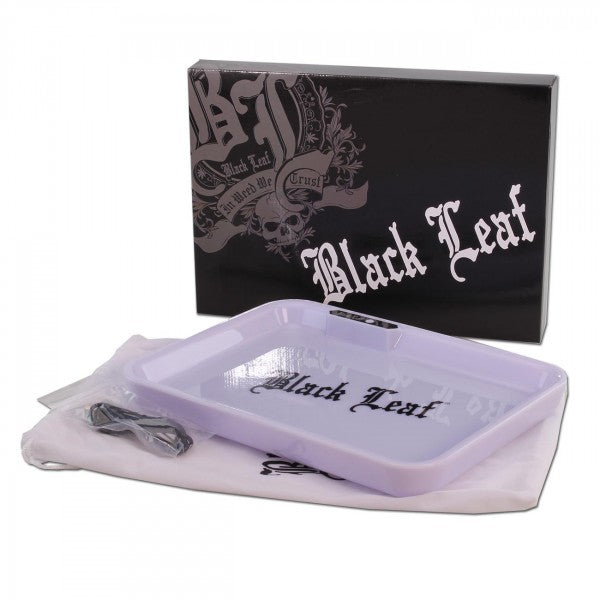 Black Leaf Rolling Tray mit LED-Beleuchtung, Mixtablett in weiss