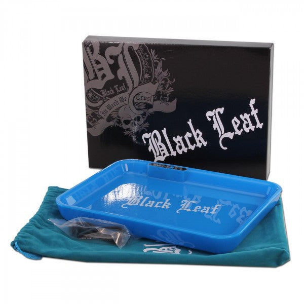 Black Leaf Rolling Tray mit LED-Beleuchtung, Mixtablett in blau