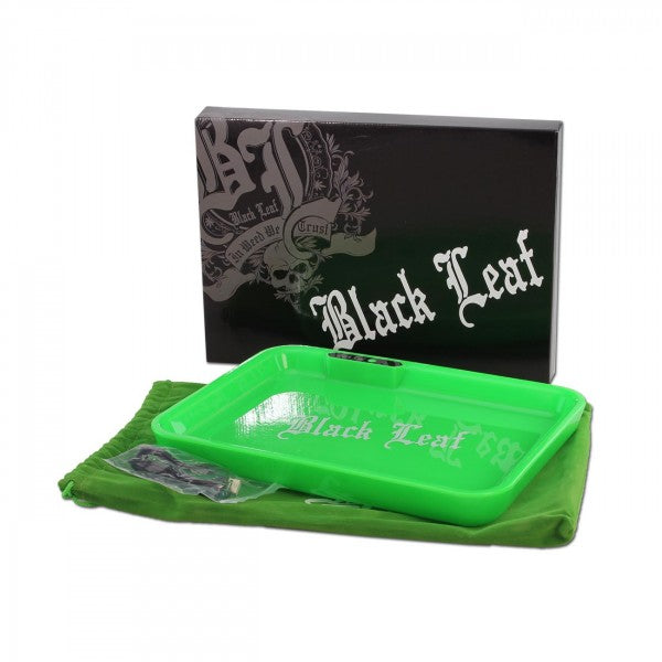 Black Leaf Rolling Tray mit LED-Beleuchtung, Mixtablett in grün