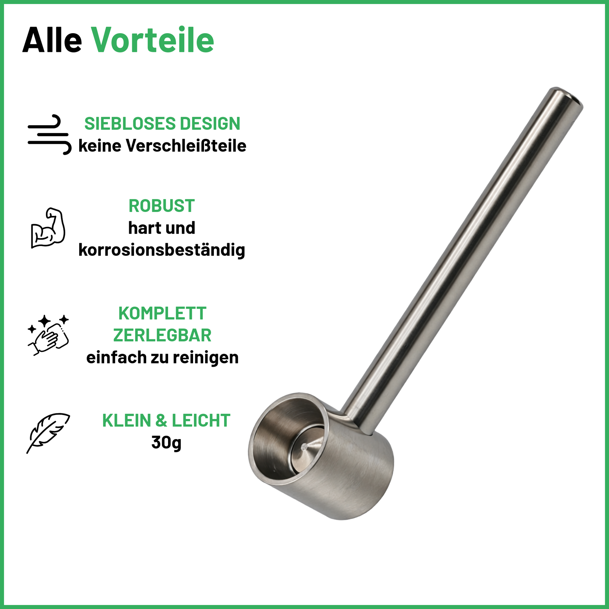 TiSmoke - hochwertige Titanpfeife aus 3 teilen | Purpfeife - L 90mm - dein-Onlineheadshop.de