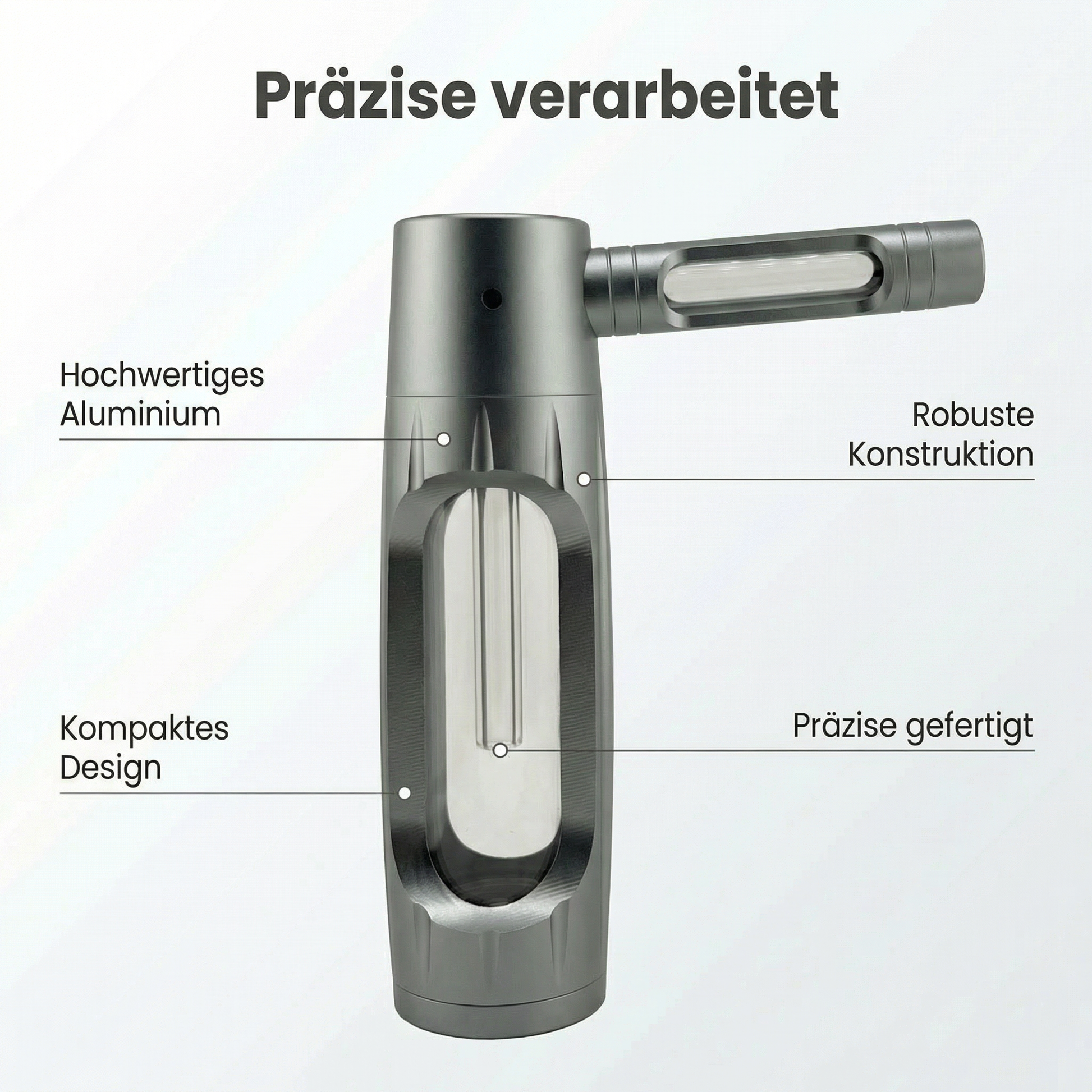PuffX VapoBong tragbare Bong Aluminium & Glas – Kompakte Wasserpfeife