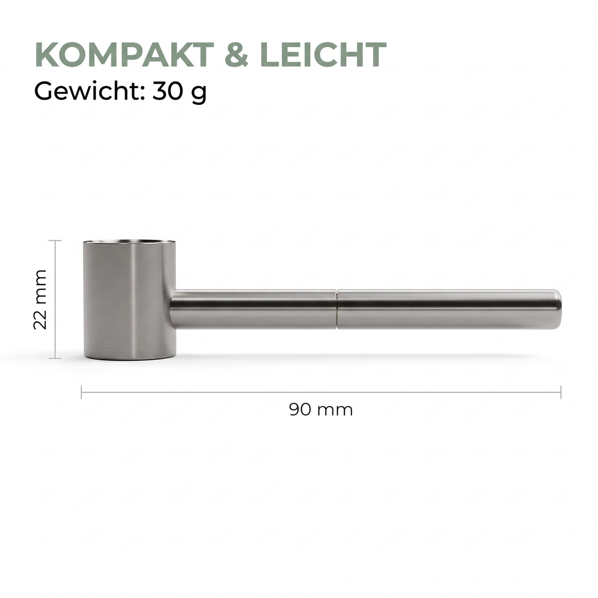 Pur22 - hochwertige Titanpfeife aus 3 teilen | Purpfeife - L 90mm - dein-Onlineheadshop.de