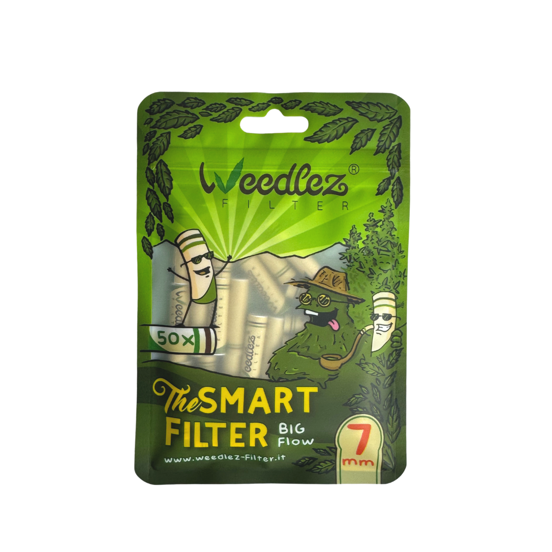 50x Weedlez Smart Filter "Big Flow" - Zellulose + Aktivkohlefilter - Ø 7mm