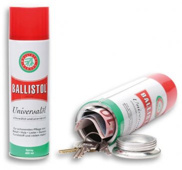 Dosensafe Versteckdose in Ballistol Universalöl