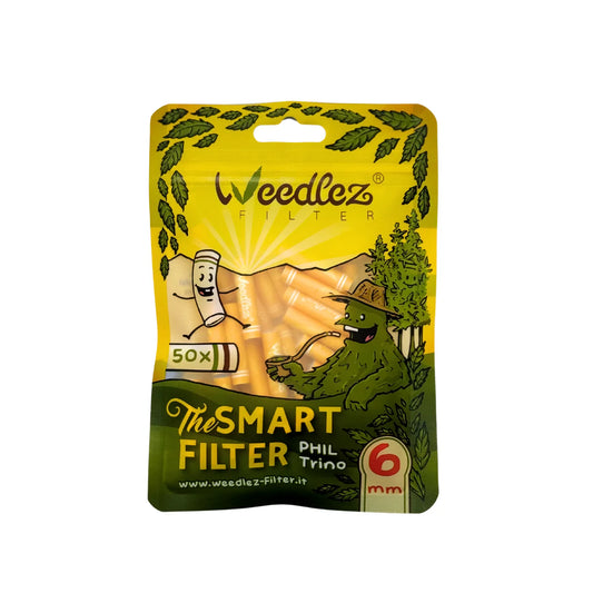 50x Weedlez Smart Filter "Phil Trino" - Zellulose + Aktivkohlefilter - Ø 6mm