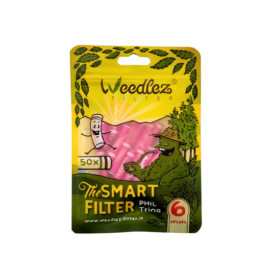 50x Weedlez Smart Filter "Phil Trino" - Zellulose + Aktivkohlefilter - Ø 6mm