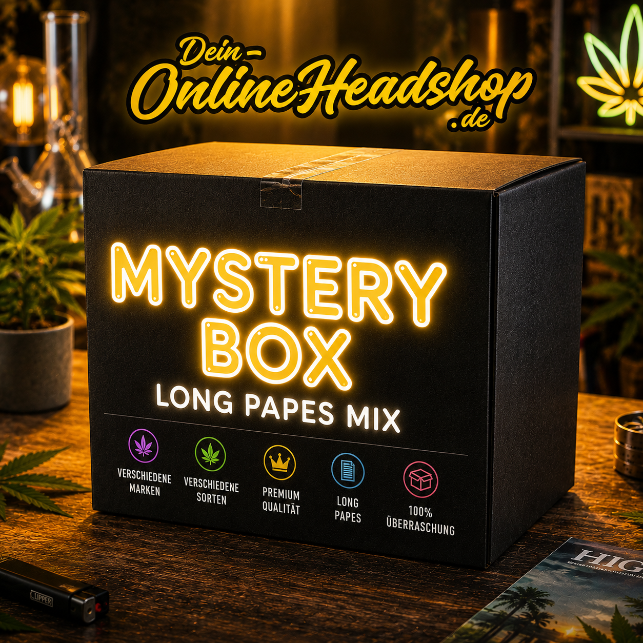 Mystery Box für Stoner - deine Longpapers Kiffer Box - Überraschungspaket