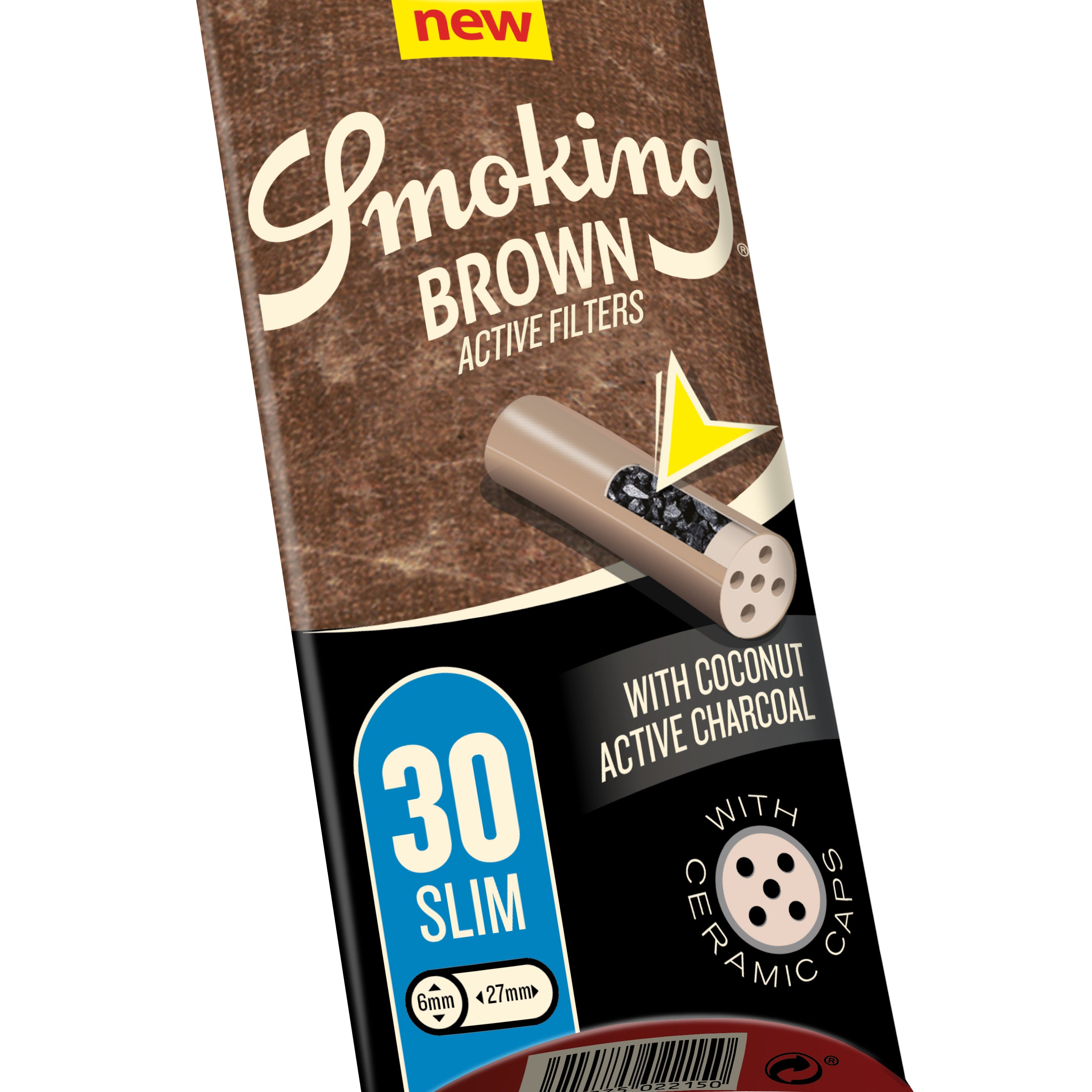 Smoking Activ Slim Filter - Brown - Aktivkohlefilter 30er Pack 6mm