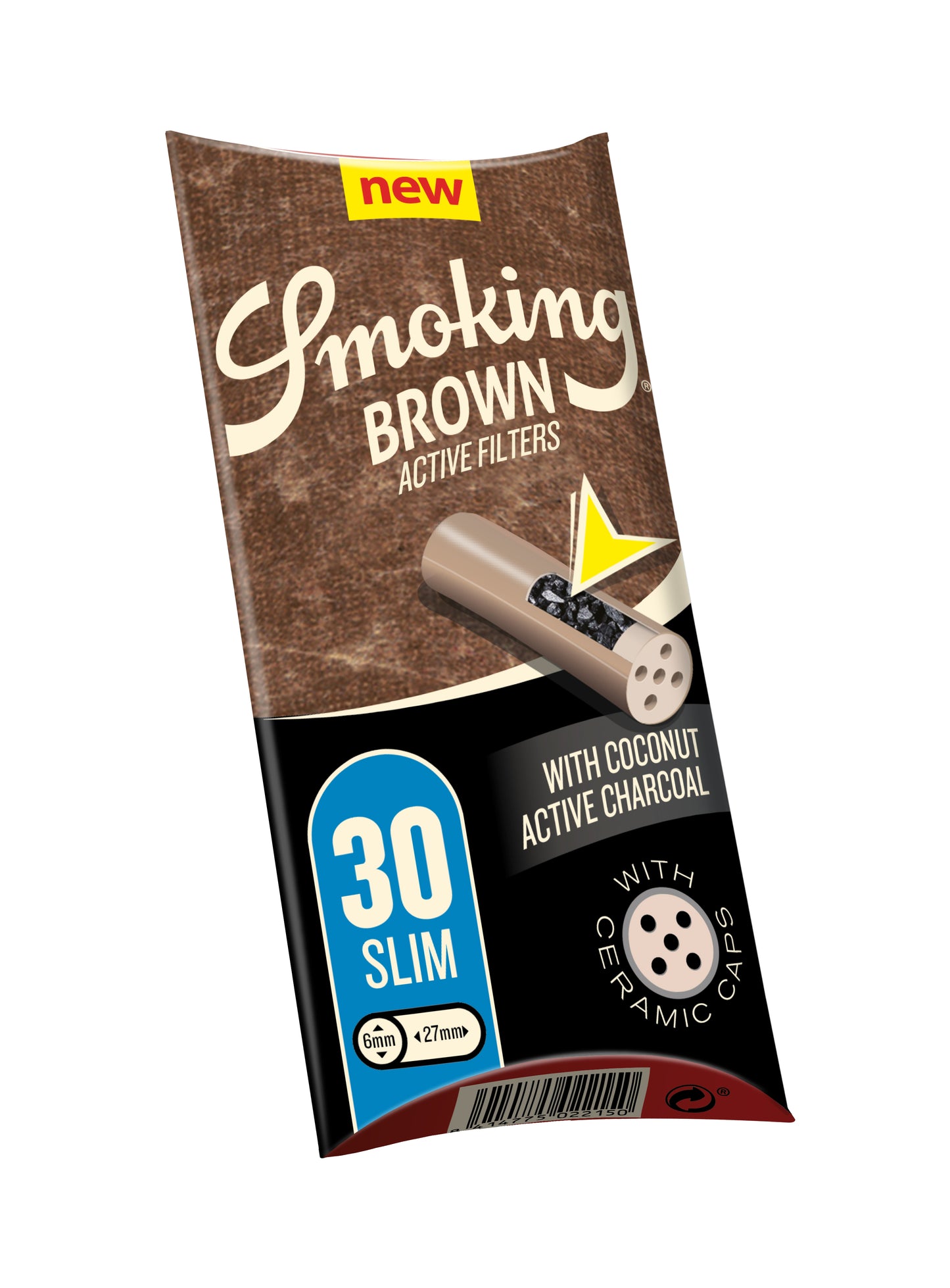 Smoking Activ Slim Filter - Brown - Aktivkohlefilter 30er Pack 6mm