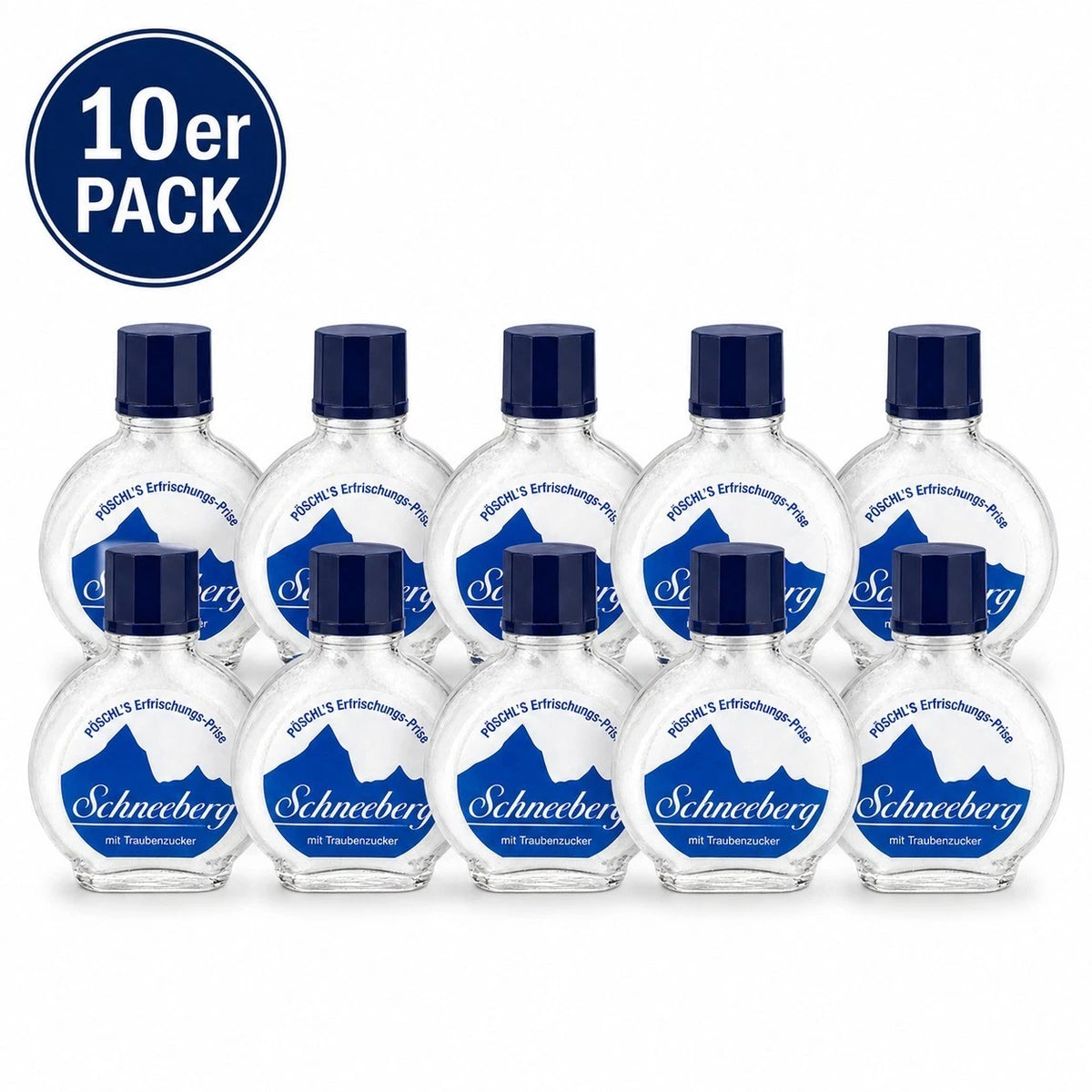 Pöschl Schneeberg Schnupfpulver ohne Tabak mit Traubenzucker, 10 x 10 g Flasche