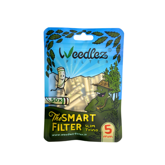 50x Weedlez Smart Filter "Slim Trino" - Zellulose + Aktivkohlefilter - Ø 5mm