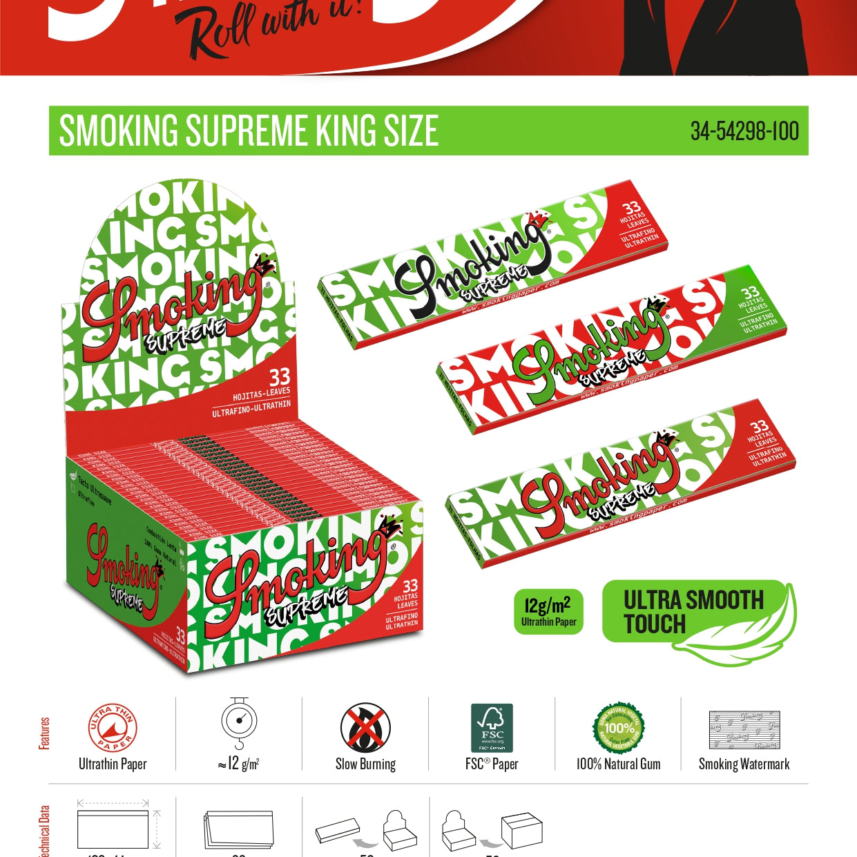 Smoking Paper "Supreme" - King Size  - Longpapers