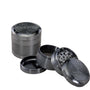 Black Leaf 4 teiliger Aluminiumgrinder mit Ø62mm auseinander genommen Mahlwerk sichtbar
