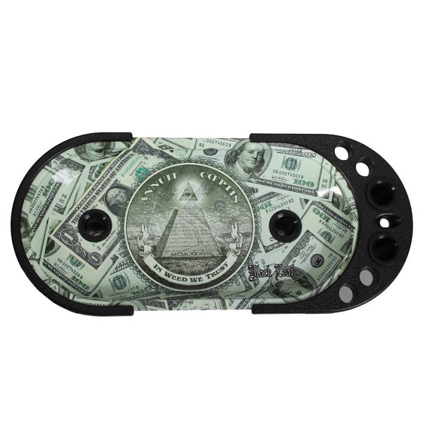 Black Leaf Rolling Console Tray - Cone Filler