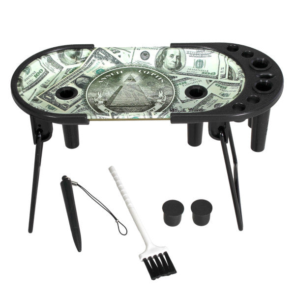 Black Leaf Rolling Console Tray - Cone Filler