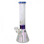 Blaze Glass Beaker Glasbong mit Eiskerben 36cm Höhe Print Regelbogen + Sandgestrahlt 