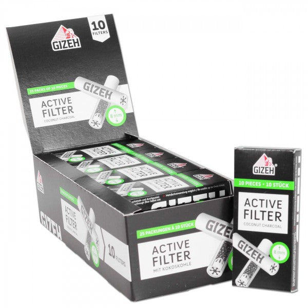 GIZEH Active Filter Aktivkohlefilter 10er Box - Ø 8mm - dein-Onlineheadshop.de