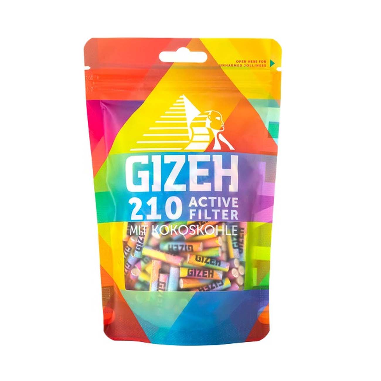GIZEH Active Filter Aktivkohle 210er Beutel - Ø 6mm - Rainbow