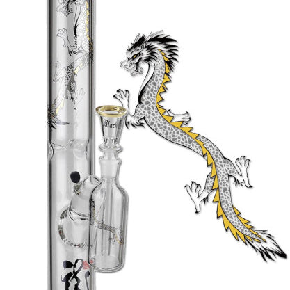Black Leaf "Golden Dragon" Glasbong mit Vorkühler - Höhe 450mm