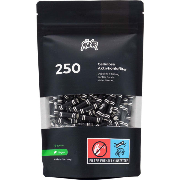 250x Kailar Activkohlefilter auf Cellulosebass - Ø 5,9mm