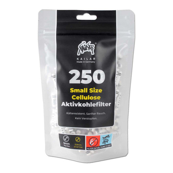 250x Kailar Activkohlefilter auf Cellulosebass - Ø 5,9mm