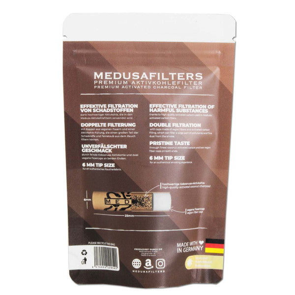 50x Medusafilters - Aktivkohlefilter Kokusnusskohle + Zellulose - Ø 6mm