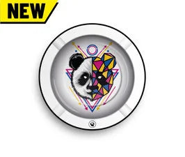 Fire-Flow - Aschenbecher aus Metal - "GEOMETRIC ANIMALS PANDA" - dein-Onlineheadshop.de