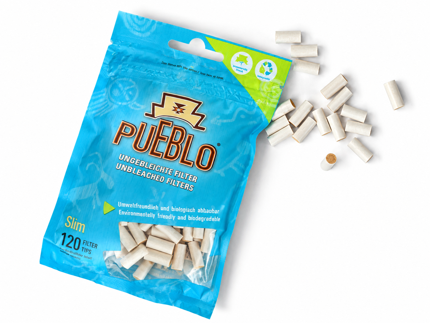 Pueblo | 120x Slim Filter | Zigarettendrehfilter Ø 6mm - dein-Onlineheadshop.de