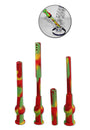 Black Leaf ausziehbares Silikon-Chillum - Rasta - NS14.4 - NS18,8 - dein-Onlineheadshop.de