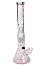 BLAZE GLASS Kolbenbong - Eisbong - Höhe 41cm - In Klar / Rosa