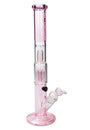 Blaze Glass Zylinderbong, 43cm hohe Glasbong mit Baumperkolator - in Pink