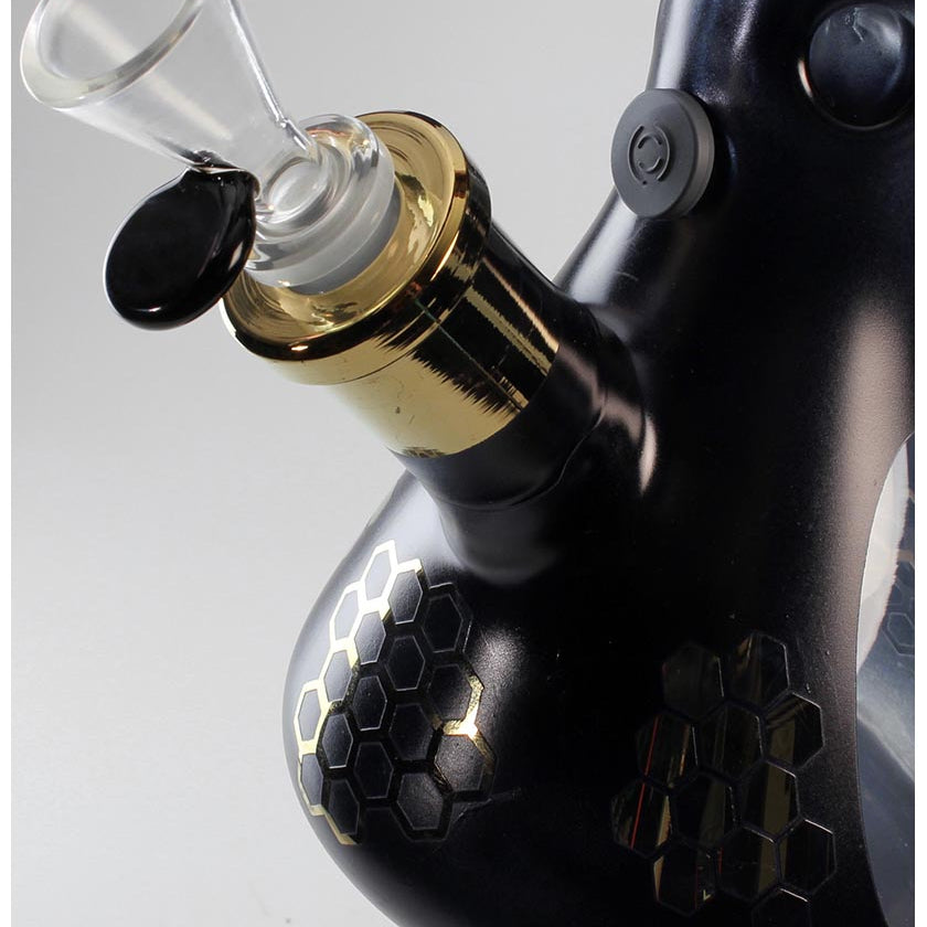Blaze Kolben- /  Eisbong schwarz-gold metallic matt - Höhe 450mm - dein-Onlineheadshop.de