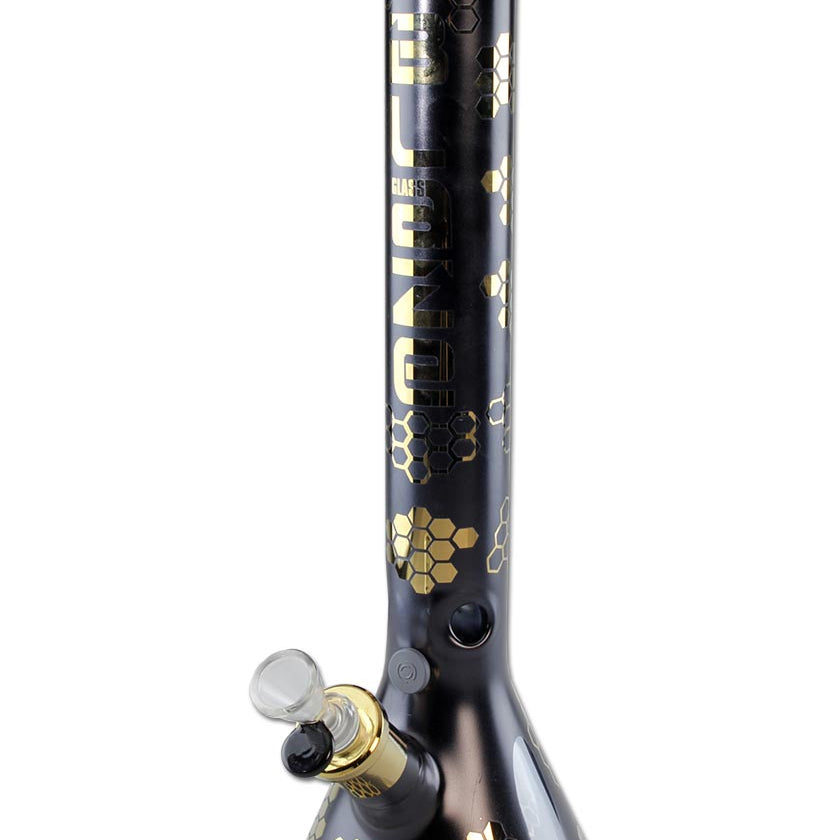 Blaze Kolben- /  Eisbong schwarz-gold metallic matt - Höhe 450mm - dein-Onlineheadshop.de