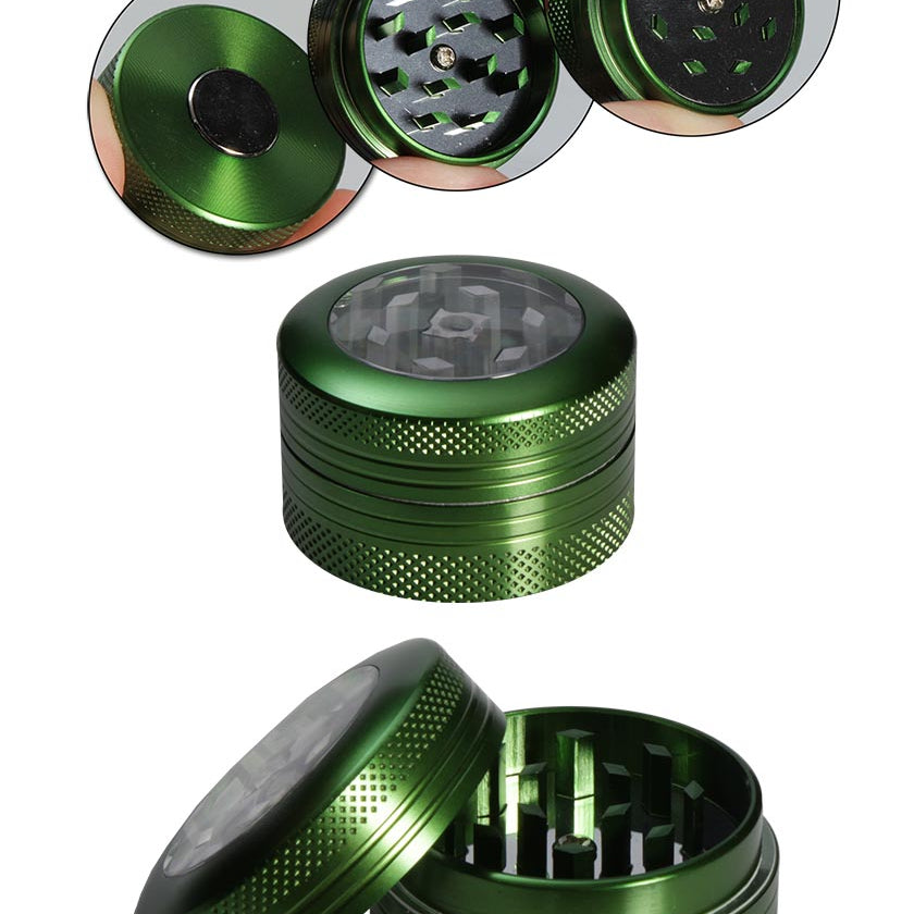 Black Leaf, 2 teiliger Aluminium-Grinder in Grün, Durchmesser 40mm