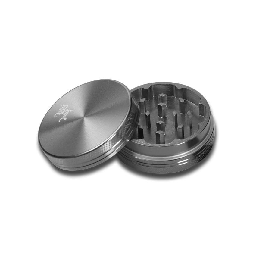 Black Leaf Aluminium-Grinder, 2tlg. Durchmesser 40mm , Farbe Grau
