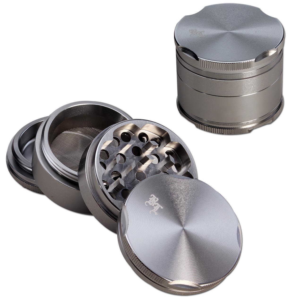 Black Leaf "New Edge" 4-tlg. Aluminium-Grinder Ø 50mm - viele Farben - dein-Onlineheadshop.de