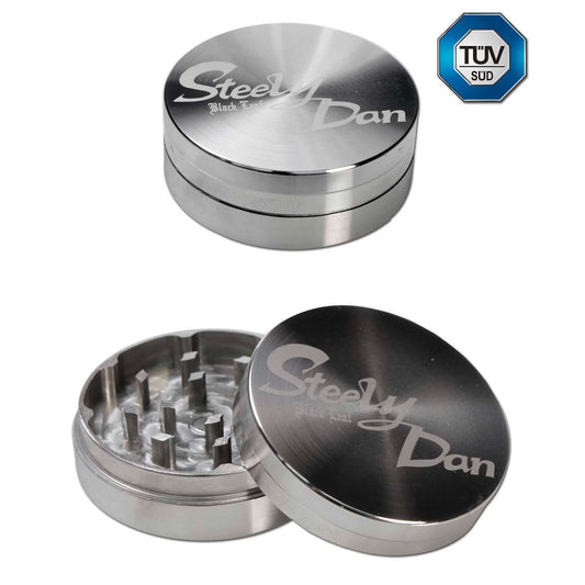 Black Leaf, Steely Dan, 2 Teiliger Edelstahlgrinder in 39,49 & 59mm Durchmesser