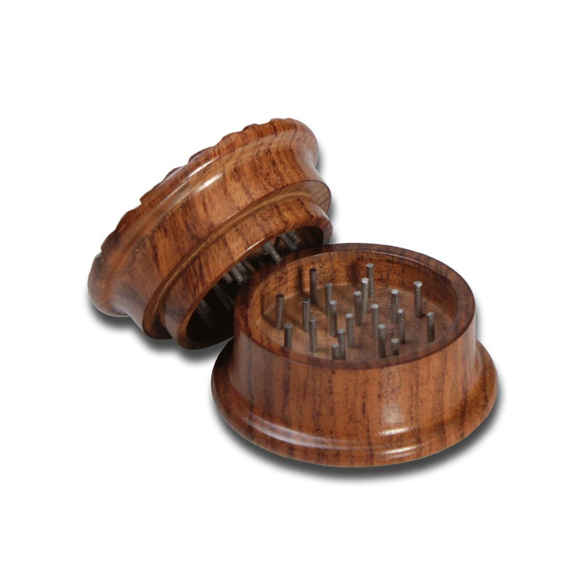 Rosenholz-Mühle "Leaf" 2-tlg. geschnitzte Holzgrinder