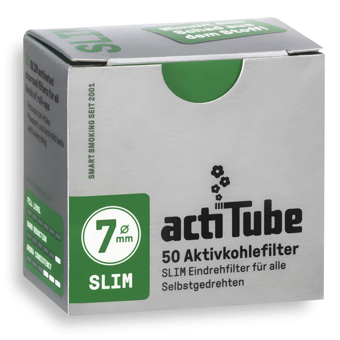 ActiTube Aktivkohlefilter, 7mm Durchmesser - 50 Stück je Box