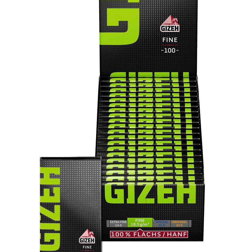 GIZEH Grün Fine - Zigarettendrehpapier - Packung mit Magnet - dein-Onlineheadshop.de