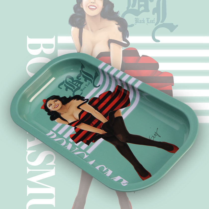 Black Leaf Rolling Tray 206x105x18mm Metall - viele Designs - dein-Onlineheadshop.de